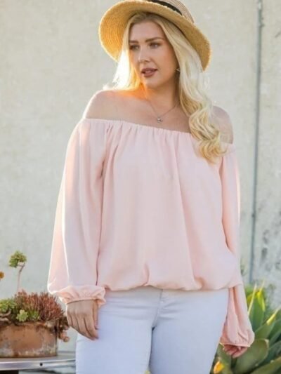 Off Shoulder Bubble Sleeve Top – Plus Size Casual Outings