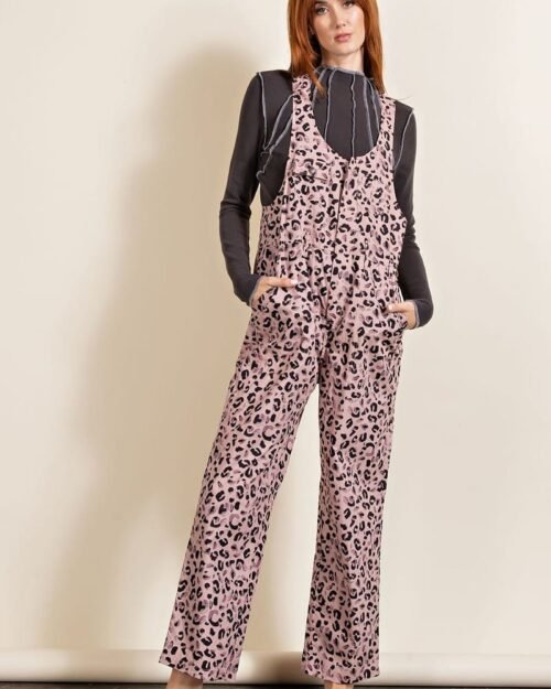 animal/leopard printed jumpsuit
