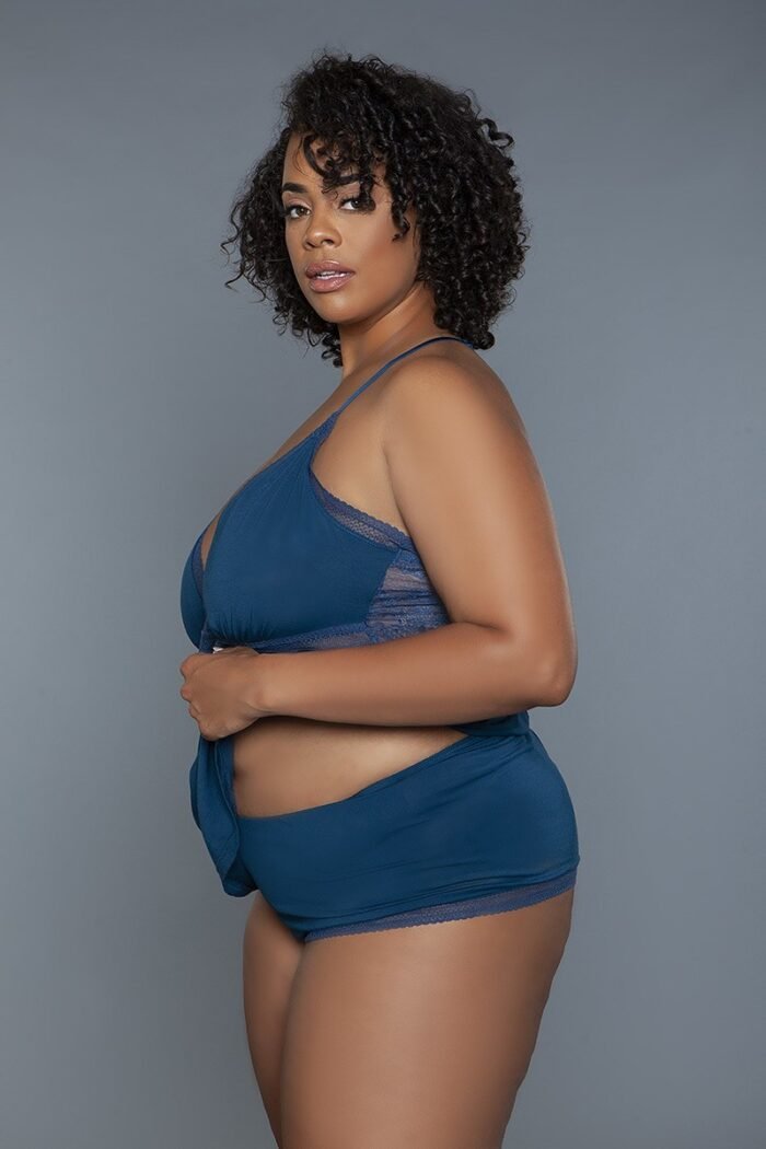 2 pc v-neckline cami set with wire free bralette