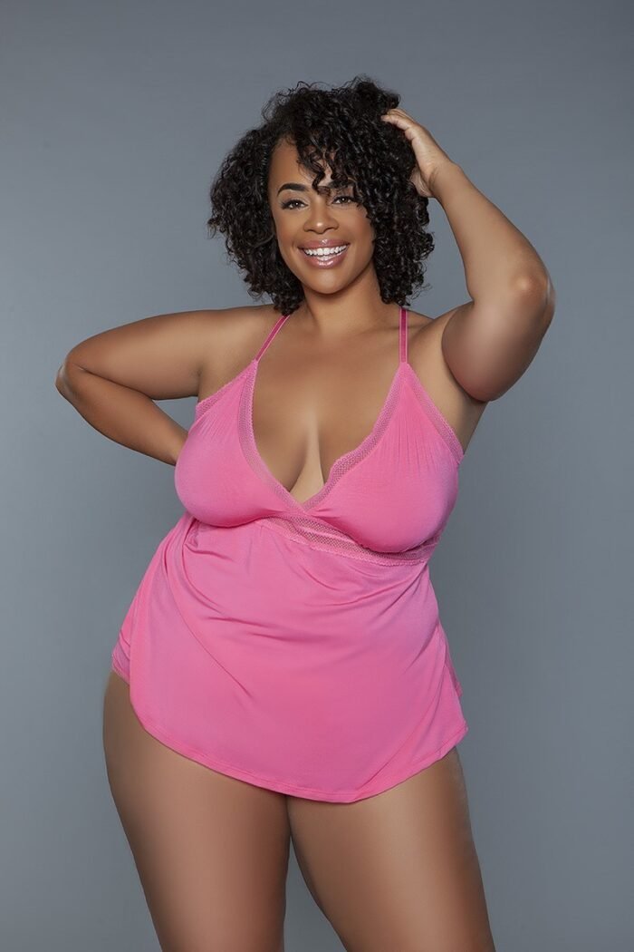 2 pc v-neckline cami set with wire free bralette