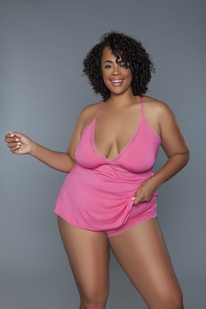 2 pc v-neckline cami set with wire free bralette