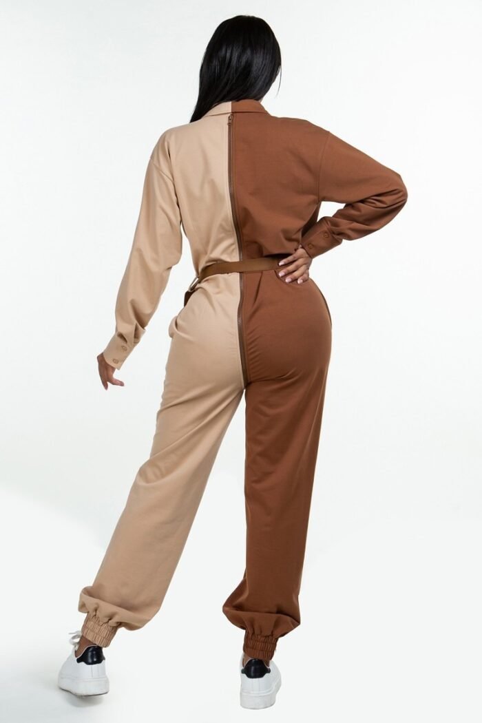 Long sleeve oversized cozy shirt jumpsuit - image 4