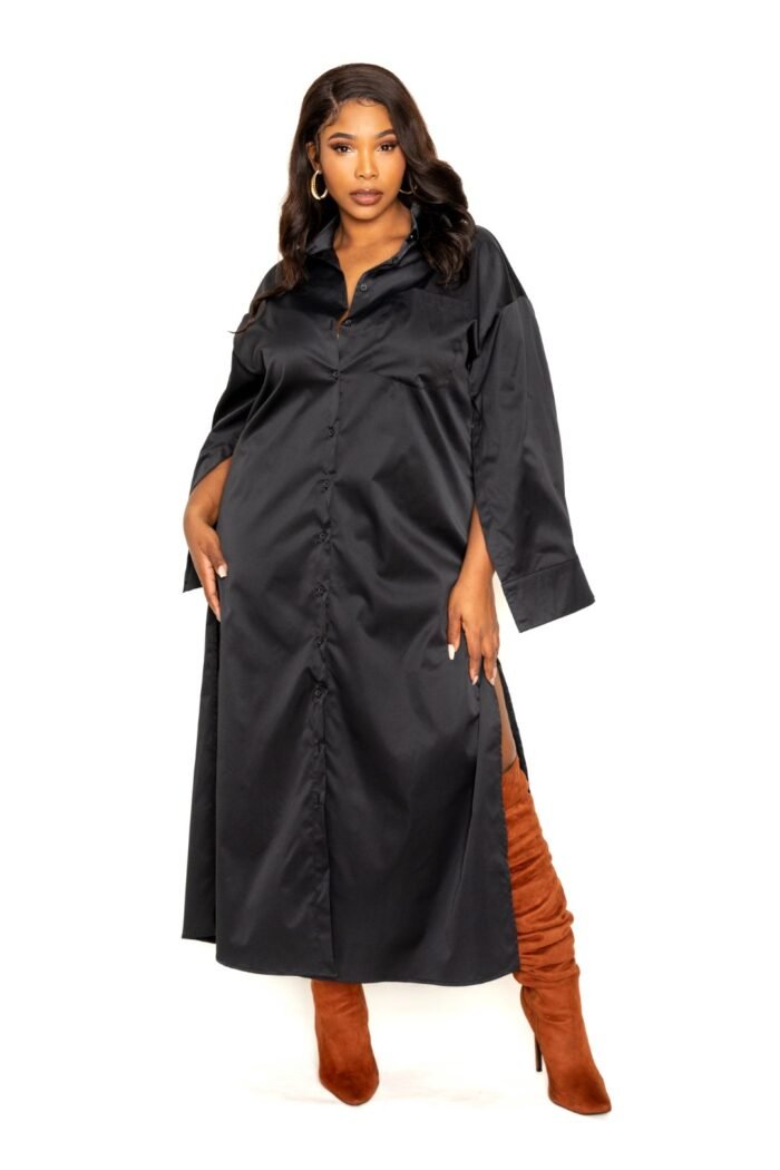 Cape sleeve shirt dress - image 1