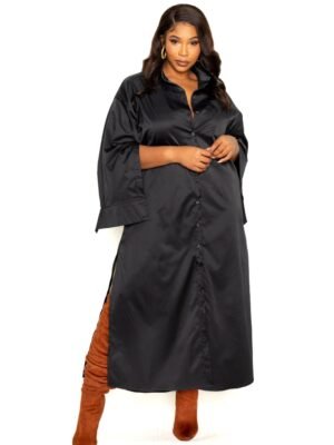 Cape Sleeve Shirt Dress