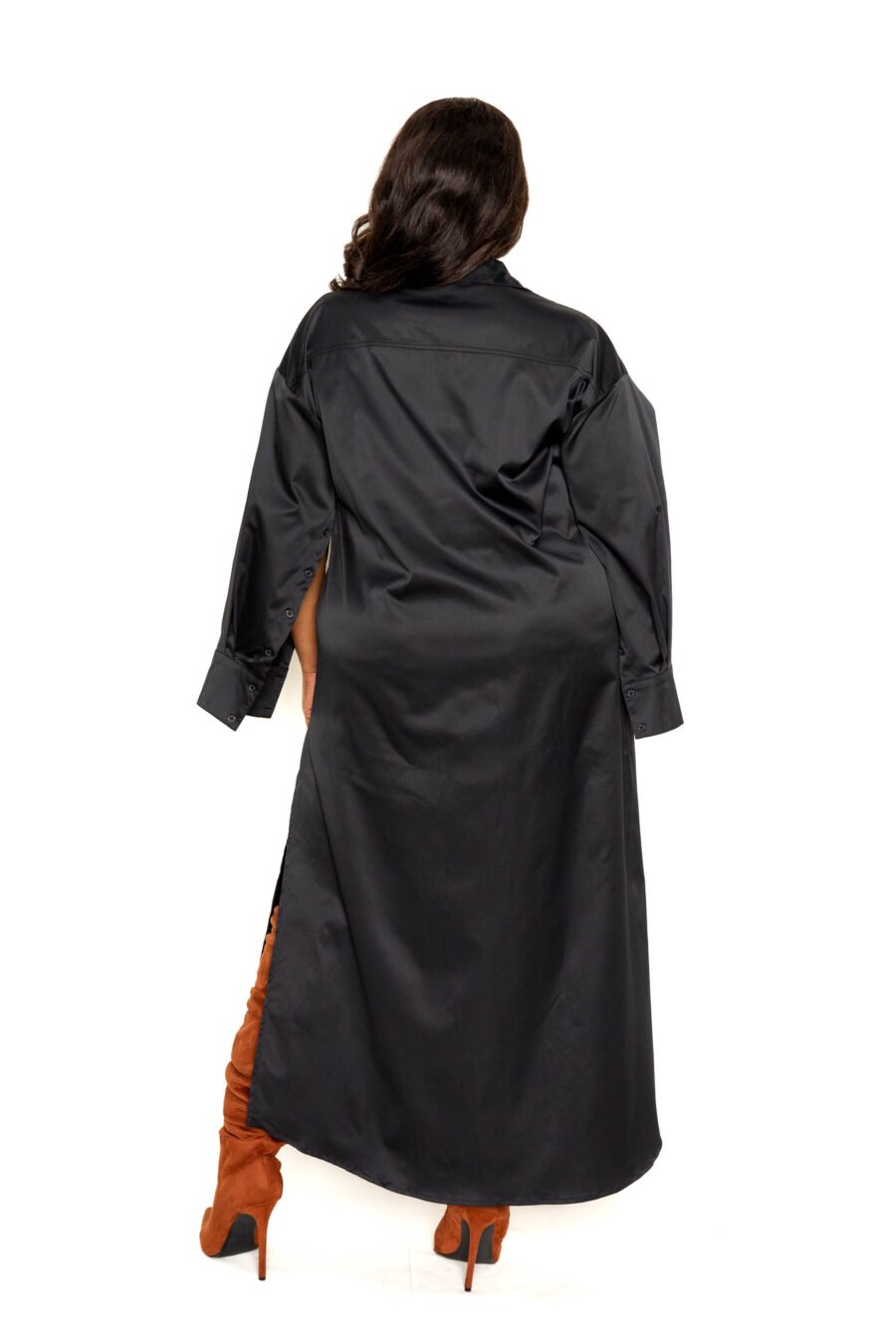 Cape sleeve shirt dress