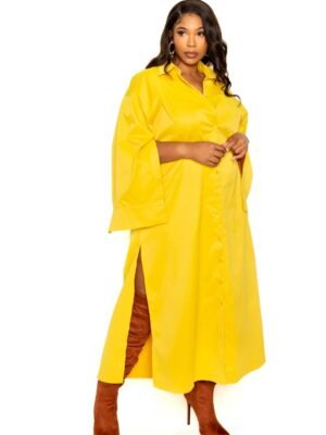Cape Sleeve Shirt Dress