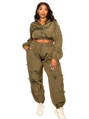Active Zip Up Set With Cord Lock Detail Active Zip Up Set With Cord Lock Detail