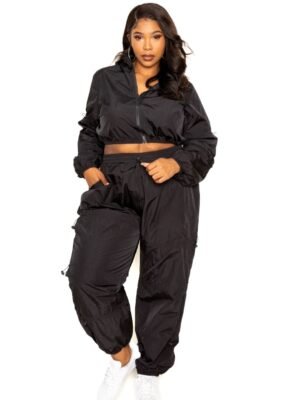 Active Zip Up Set With Cord Lock Detail Active Zip Up Set With Cord Lock Detail