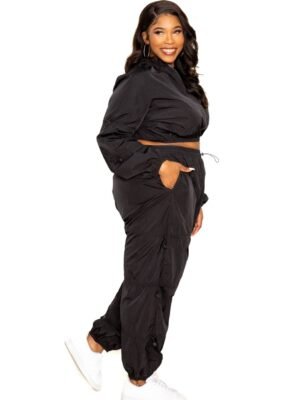 Active Zip Up Set With Cord Lock Detail Active Zip Up Set With Cord Lock Detail