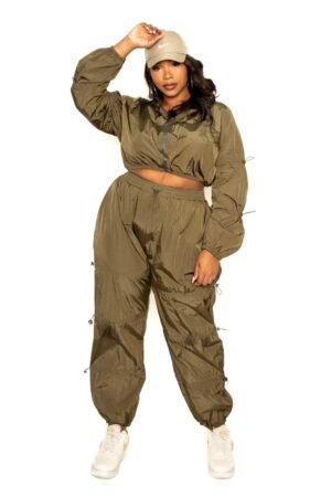 Active Zip Up Set With Cord Lock Detail Active Zip Up Set With Cord Lock Detail