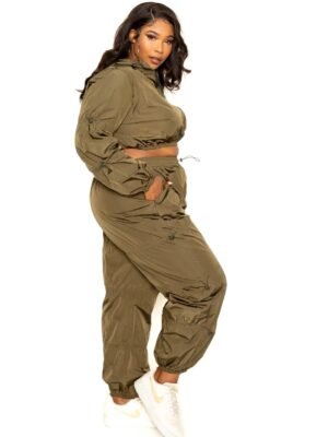 Active Zip Up Set With Cord Lock Detail Active Zip Up Set With Cord Lock Detail