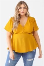 Plus Tie Detail Flare Top - Image 11
