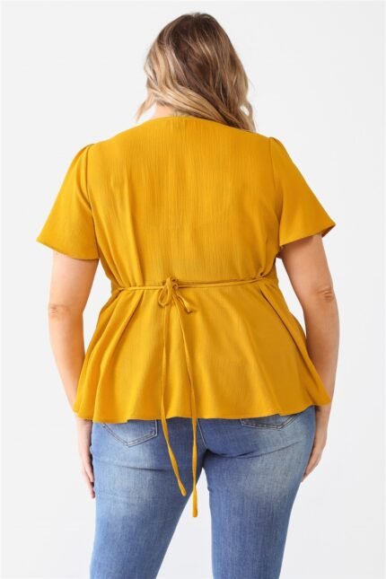Plus Tie Detail Flare Top - Image 12