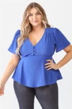 Plus Tie Detail Flare Top - Image 5