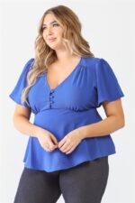 Plus Tie Detail Flare Top - Image 7