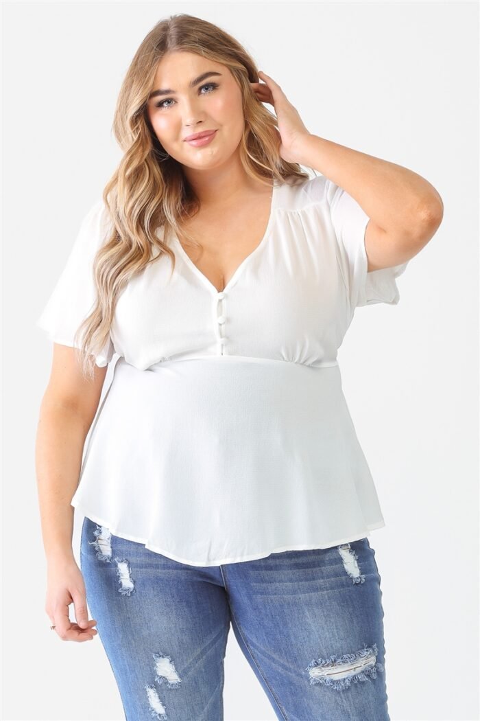 Plus tie detail flare top - image 1