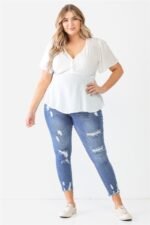 Plus Tie Detail Flare Top - Image 2