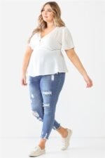 Plus Tie Detail Flare Top - Image 3