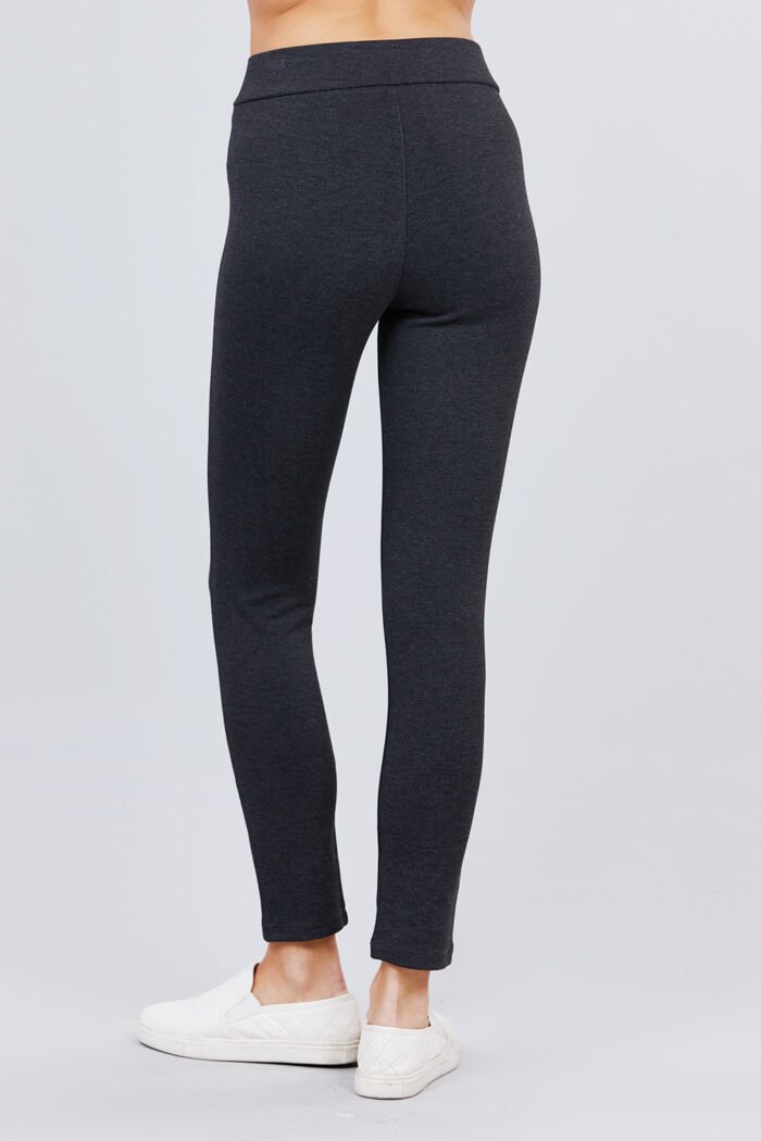Mid-rise ponte pants