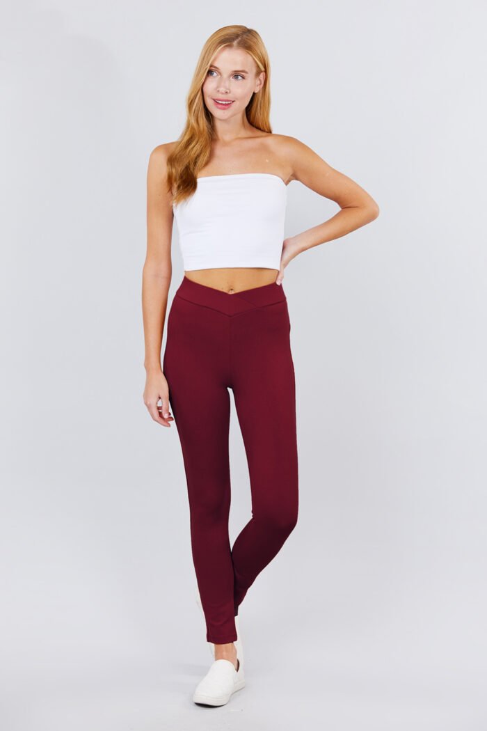 Mid-rise ponte pants
