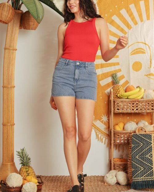 ribbed v strap back bodysuit