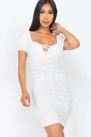 Lace-Up Mini Dress – Chic, Comfortable & Flattering