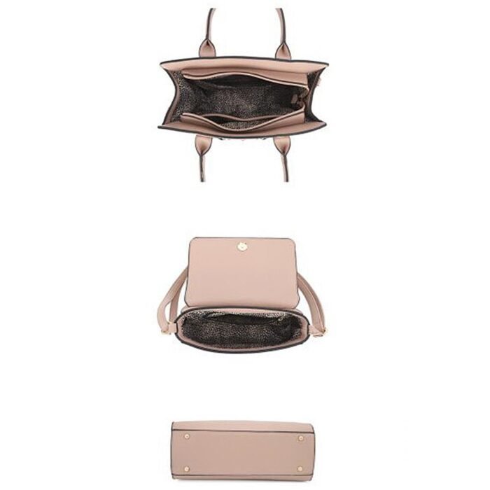 2in1 matching design handle satchel with crossbody bag