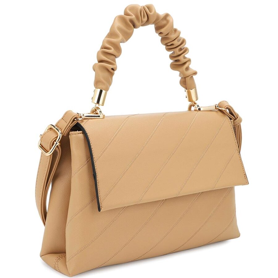 Fashion smooth pattern wrinkle handle crossbody bag