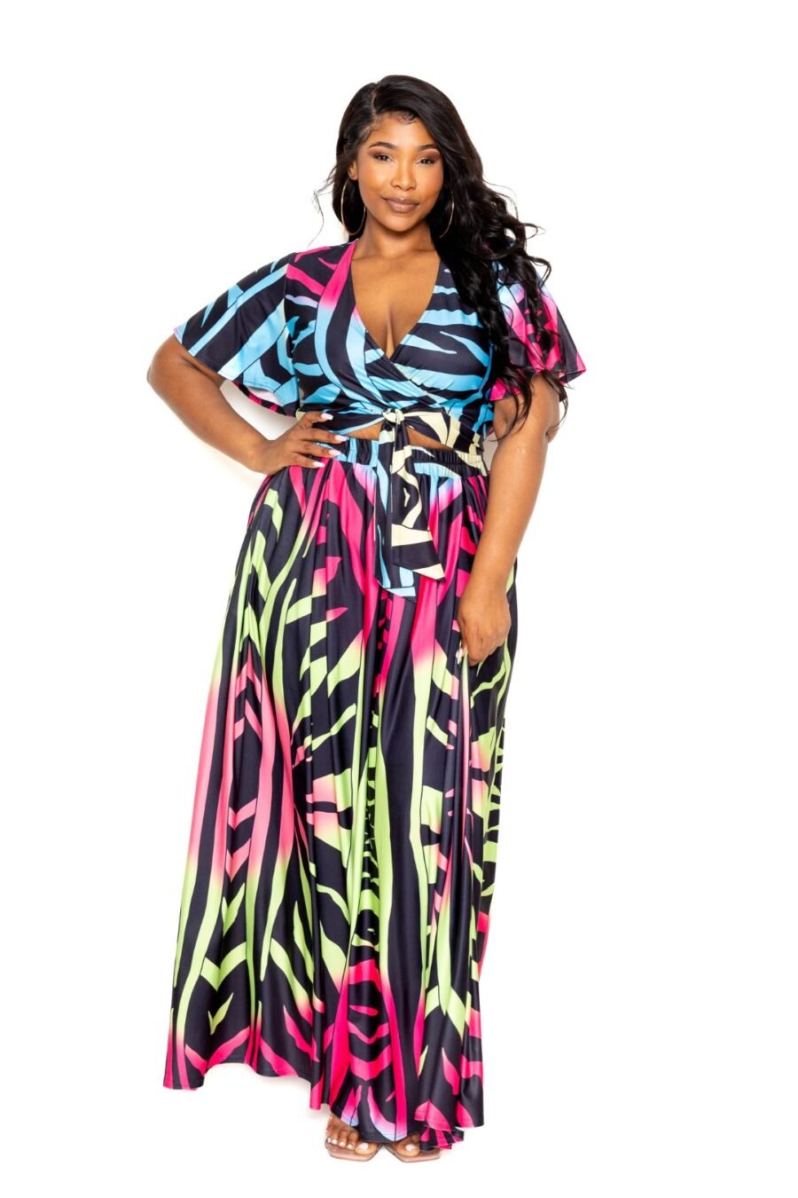 Ombre animal maxi skirt & top set - image 2