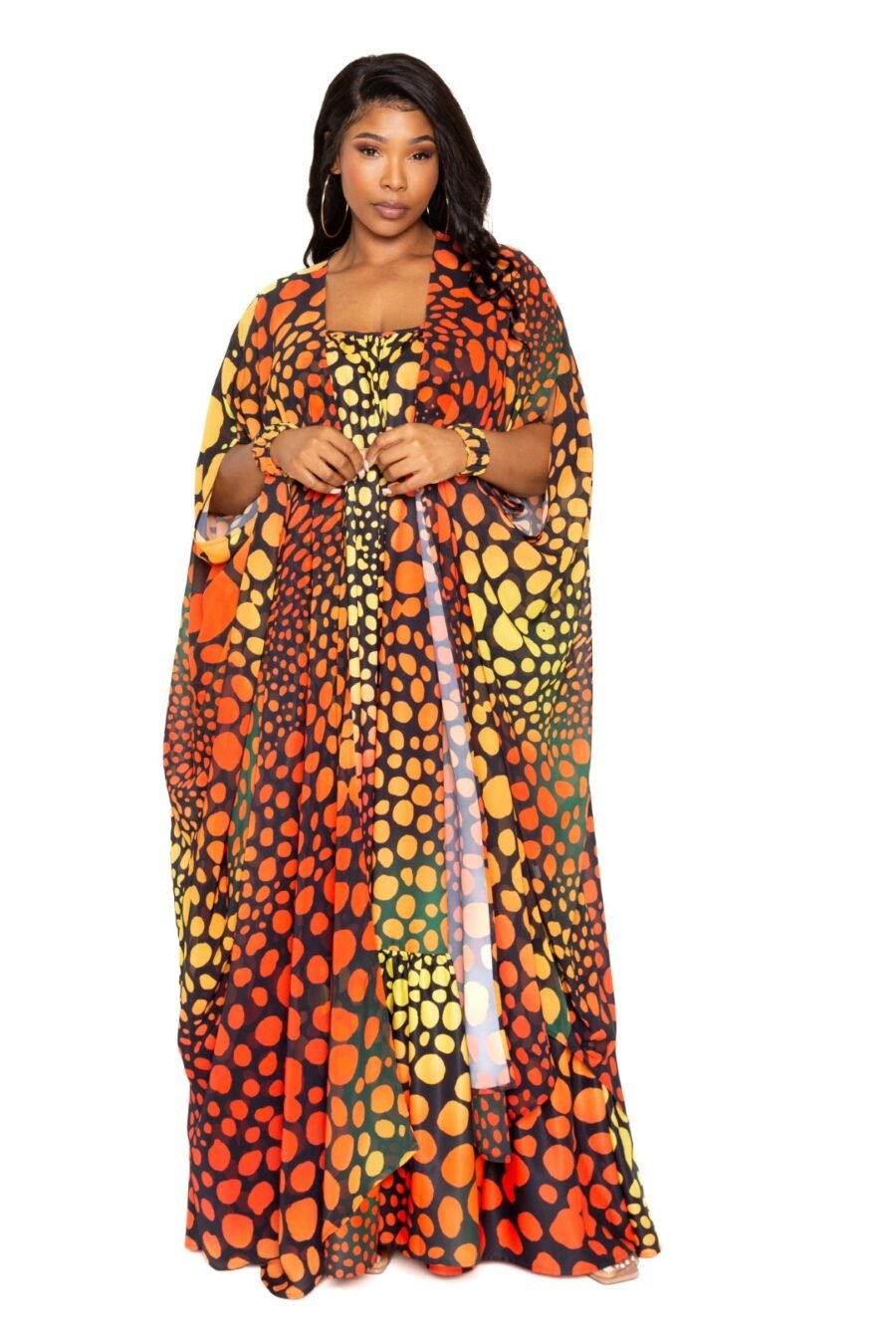 Dot robe with wrist band