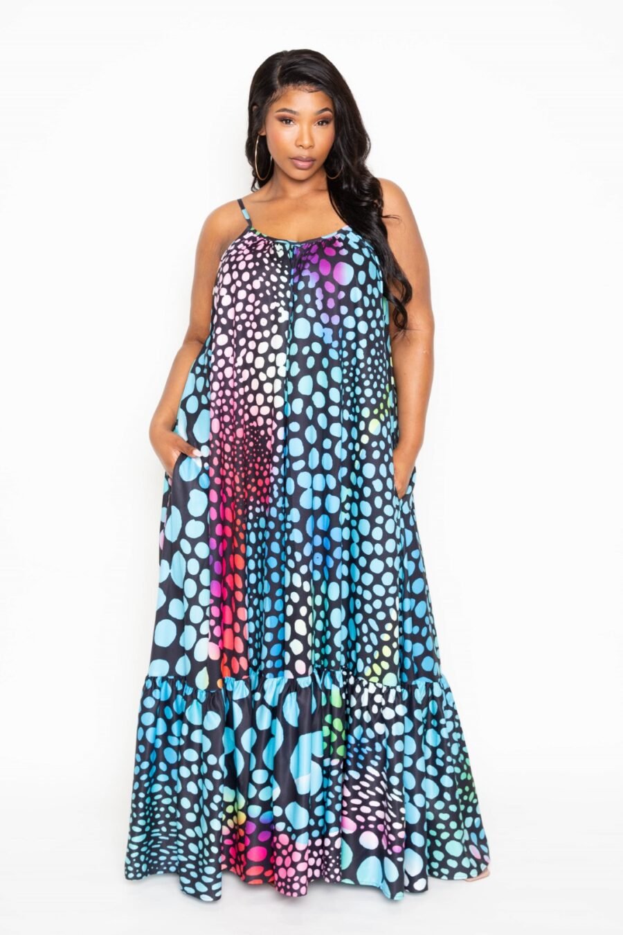 Printed voluminous maxi dress - image 3