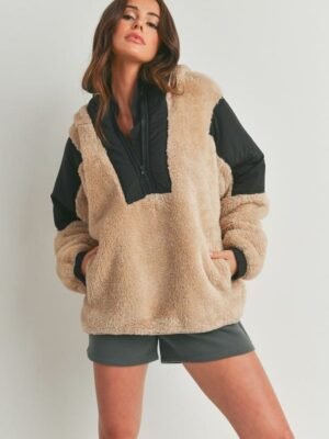 Two Tone Hooded Sweater — Cozy Soft Knit Style