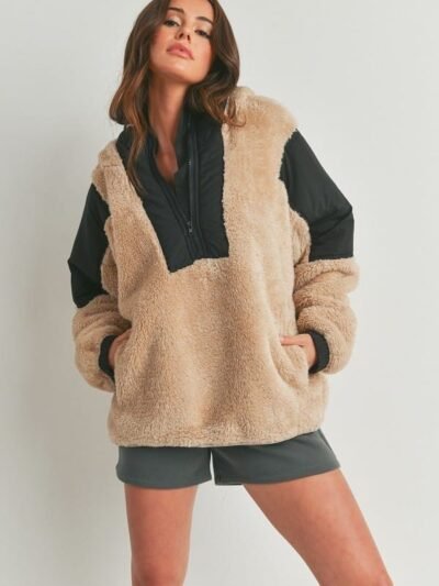 Two Tone Hooded Sweater — Cozy Soft Knit Style