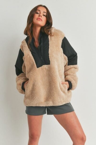 Two Tone Hooded Sweater — Cozy Soft Knit Style