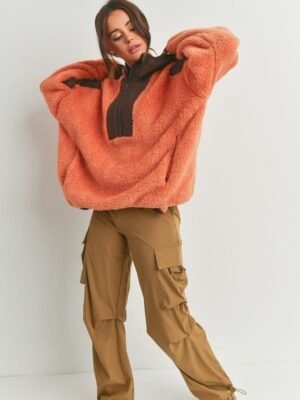 Two-toned Cozy Hooded Sweater