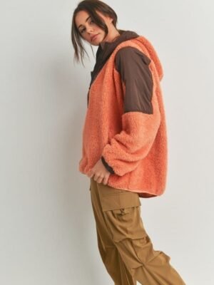 Two-toned Cozy Hooded Sweater