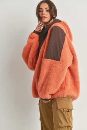 Two-toned Cozy Hooded Sweater Two-toned Cozy Hooded Sweater