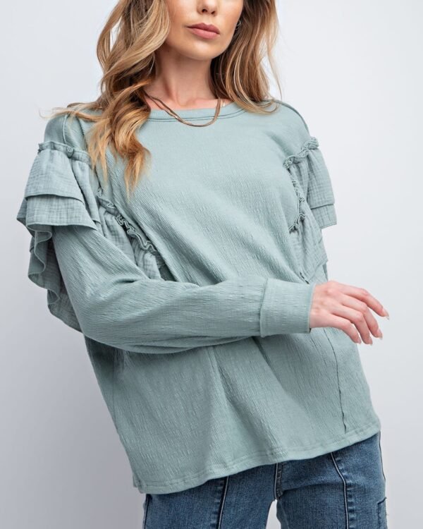 Double Ruffle Sleeves Top