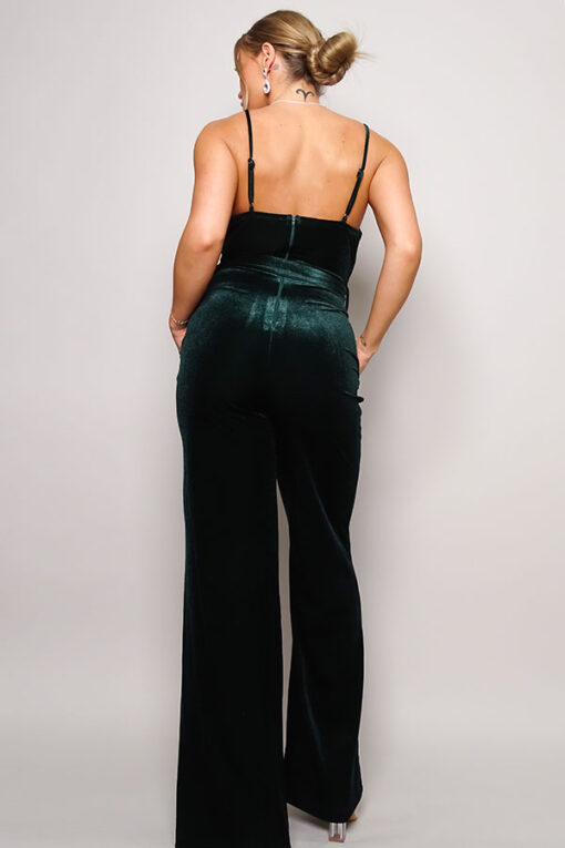 Samba Rhinestone Belt Velvet Jumpsuit - Image 4