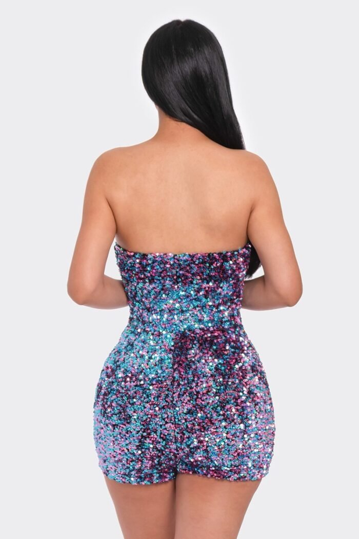 Multi Sequins Tube Top Romper - Image 3