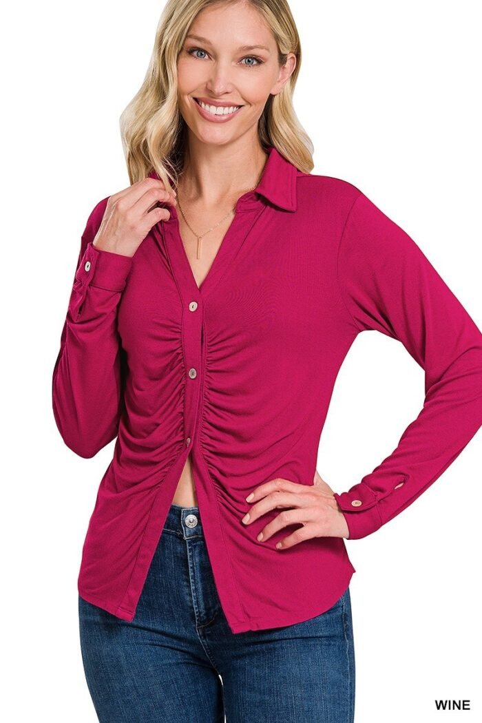 Stretchy ruched shirt