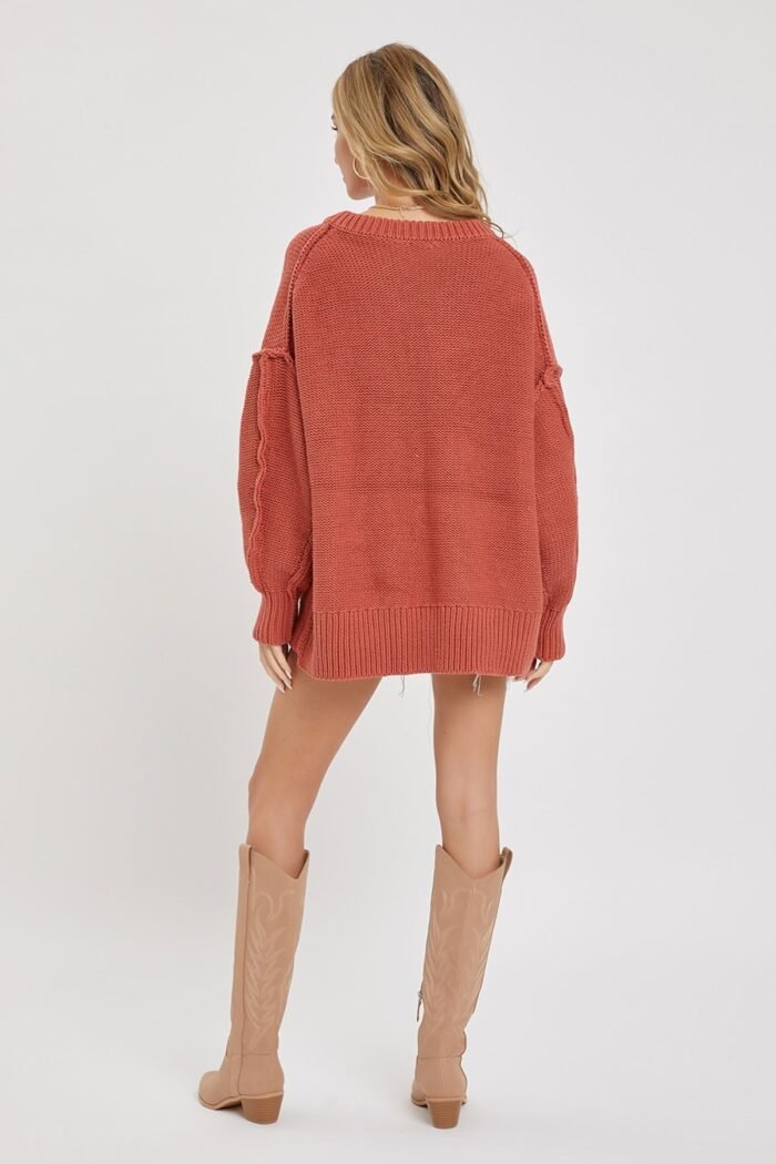 V neck oversized sweater