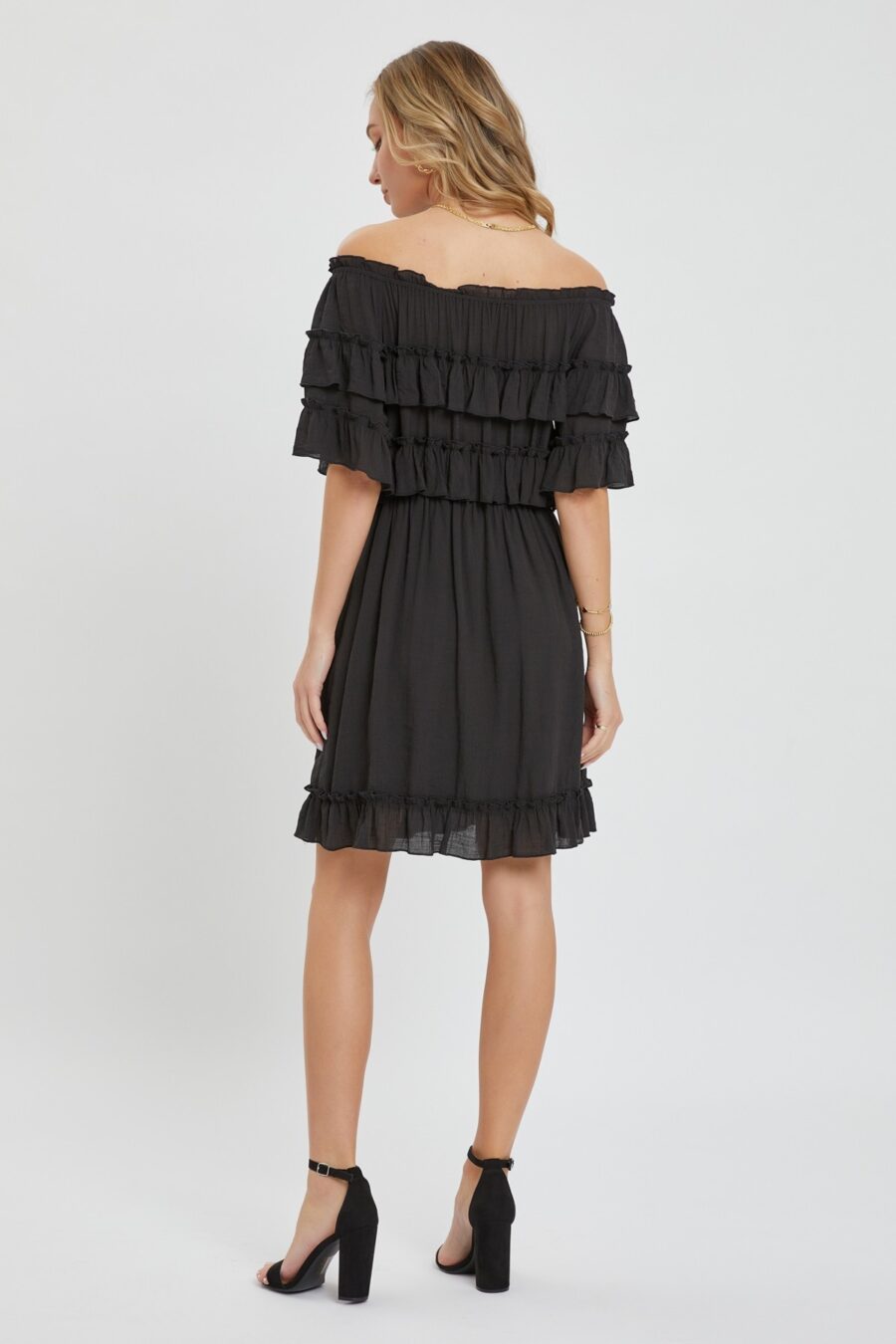 Off shoulder ruffle dress