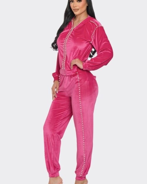 jogger with pearls set