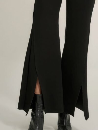 Solid Raw Edge Expose Seam Flare Pants Solid Raw Edge Expose Seam Flare Pants
