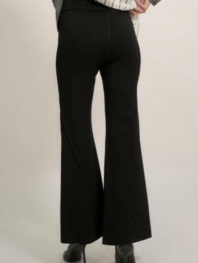 Solid Raw Edge Expose Seam Flare Pants Solid Raw Edge Expose Seam Flare Pants
