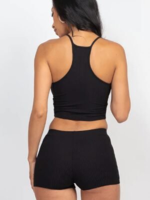 Ribbed Crop Cami Top & Shorts Set Ribbed Crop Cami Top & Shorts Set