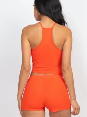 Ribbed Crop Cami Top & Shorts Set Ribbed Crop Cami Top & Shorts Set