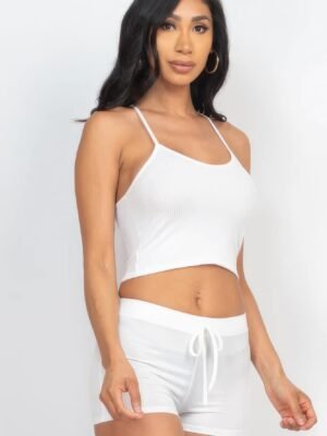 Ribbed Crop Cami Top & Shorts Set Ribbed Crop Cami Top & Shorts Set