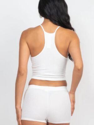 Ribbed Crop Cami Top & Shorts Set Ribbed Crop Cami Top & Shorts Set